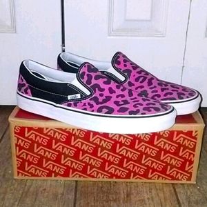 Pink Leopard Slip Ons